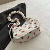 Kawaii Cute Strawberry Print Shoulder Bags Y2k Aesthetic Casual Underarm Bag Japanese Fairy Sweet Handbags